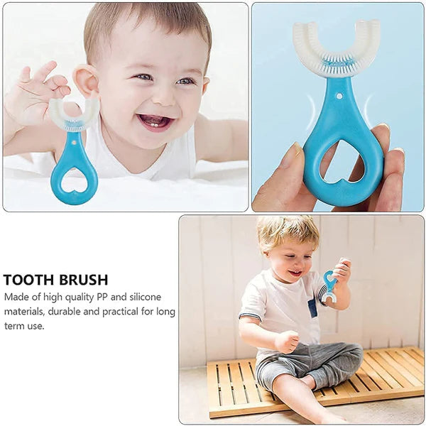 360 Degree U-shaped Baby Toothbrush Children Child Toothbrush Teethers Baby Brush Silicone Kids Teeth Oral Care Cleaning (random Color)