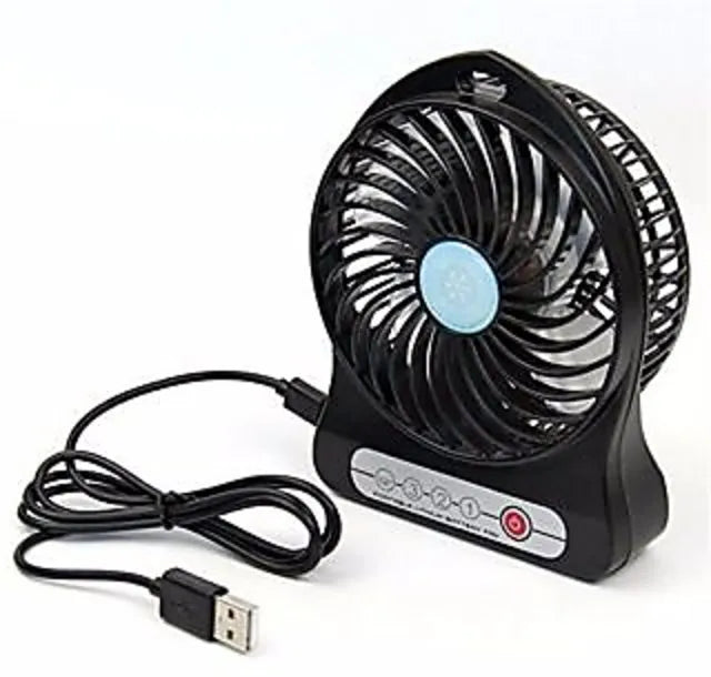 Portable Mini Usb Fan Rechargeable Battery | 3-level Speed Adjustable Electric Cooling Desktop Fan (random Colors)